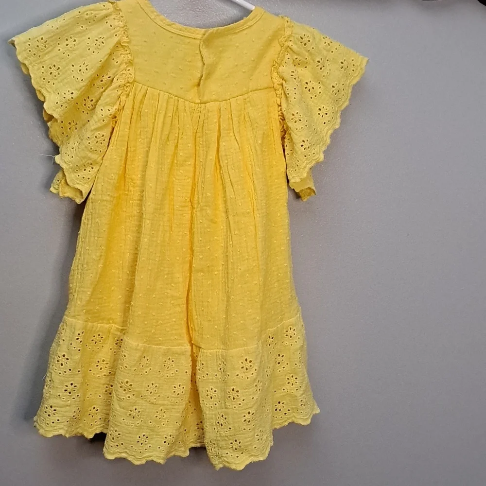 Rachel Zoe Boho Light Yellow Crochet Textured Dress Size 4T - Picture 8 of 8